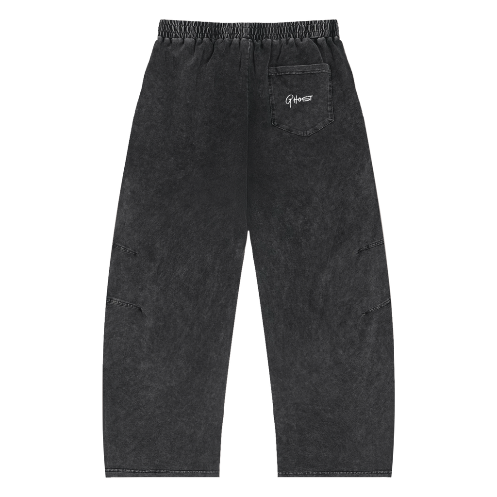 Snow Wash Drawstring Cotton Pants