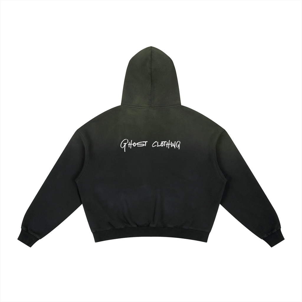 Frayed Sunfade Boxy Fleece Hoodie
